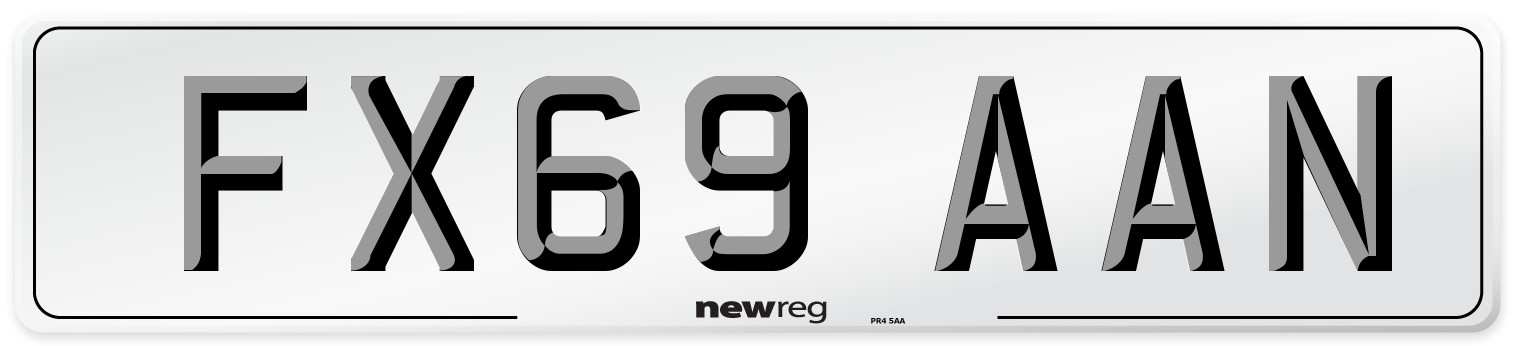 FX69 AAN Number Plate from New Reg